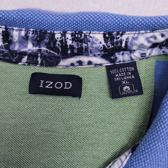 IZOD Casual Collared Short Sleeve Polo Shirt Adult Mens Size XL Blue - Picture 3 of 12